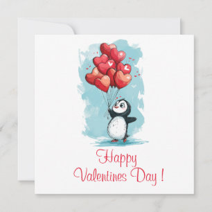 pingüino lindo en el amor de el día de San Valentí