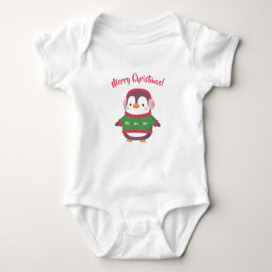 Pingüino Lindo En Suéter Feliz Navidad Bebé