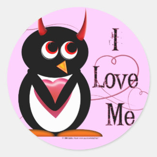 Pingüino, ME AMO pegatinas