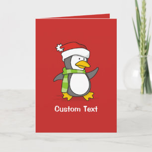 Pingüino navidad caminando sobre la nieve