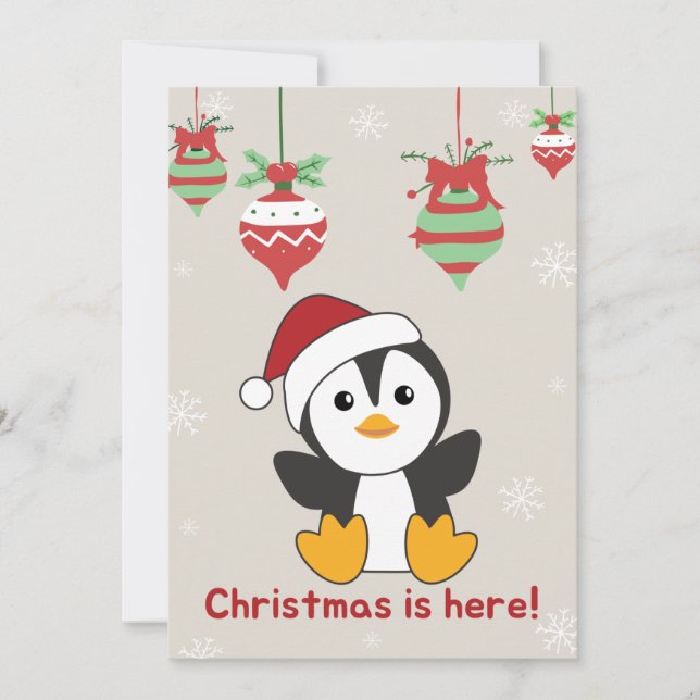 Pingüino Navidad Nieve Invierno Animales Pingüinos (Anverso)