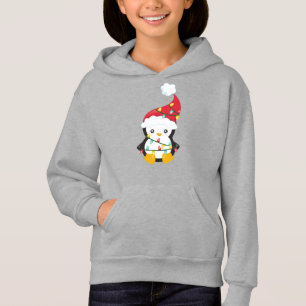 Pingüino navidad, Santa Hat, Navidades alumbran