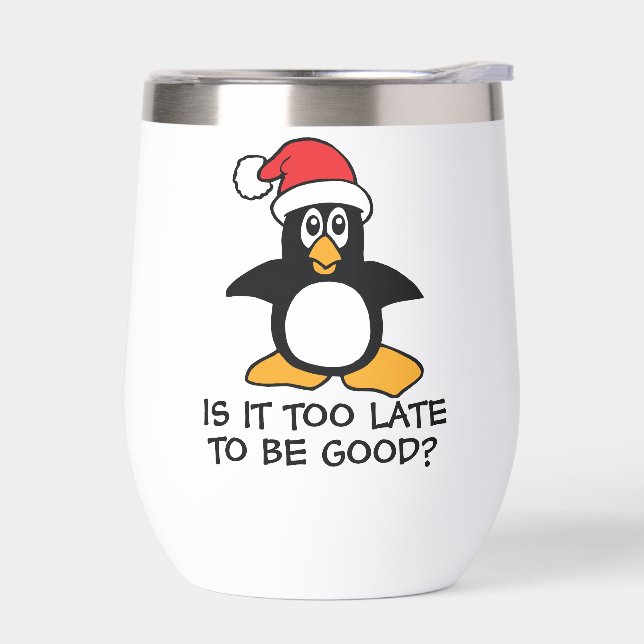 Pingüino Navidades graciosos es demasiado tarde pa (Izquierdo)