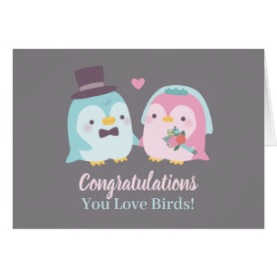 Pingüino Novio y Novia Felicitaciones de Boda