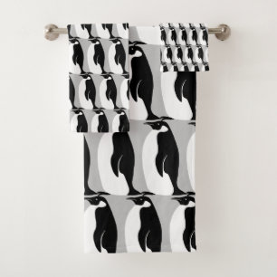 Pingüino patrón gris blanco negro