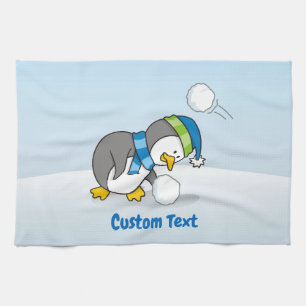 Pingüino pequeño con toalla de cocina de bolas de 