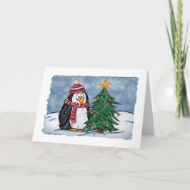 Pingüino Personalizado con tarjeta de Navidad de á