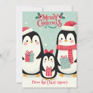 Pingüino personalizado Feliz Navidad