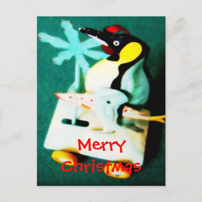 Pingüino • Postal del navidad (Anverso)