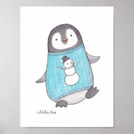 Pingüino Poster de pingüino lindo impresión de gua