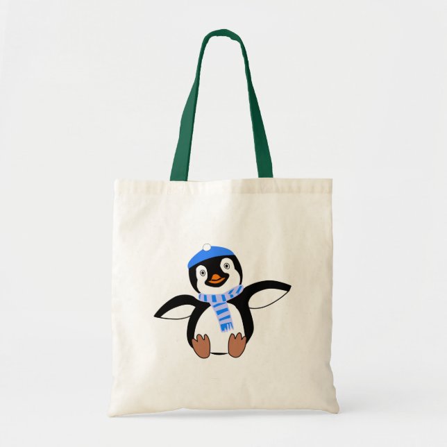 Pingüino que lleva una bolsa de asas de la bufanda (Frente)