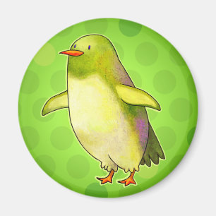 Pingüino verde con el imán del punto