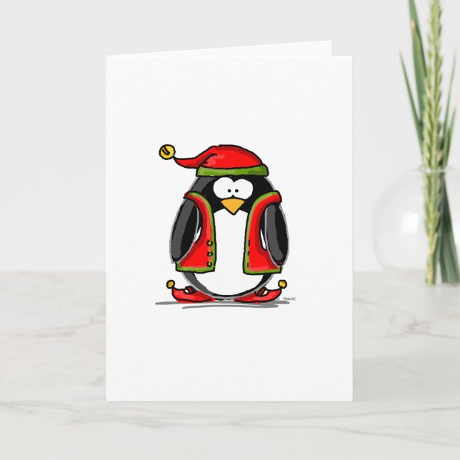 Pingüino verde del duende del navidad (Anverso)