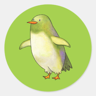 Pingüino Verde Pegatinas pequeños