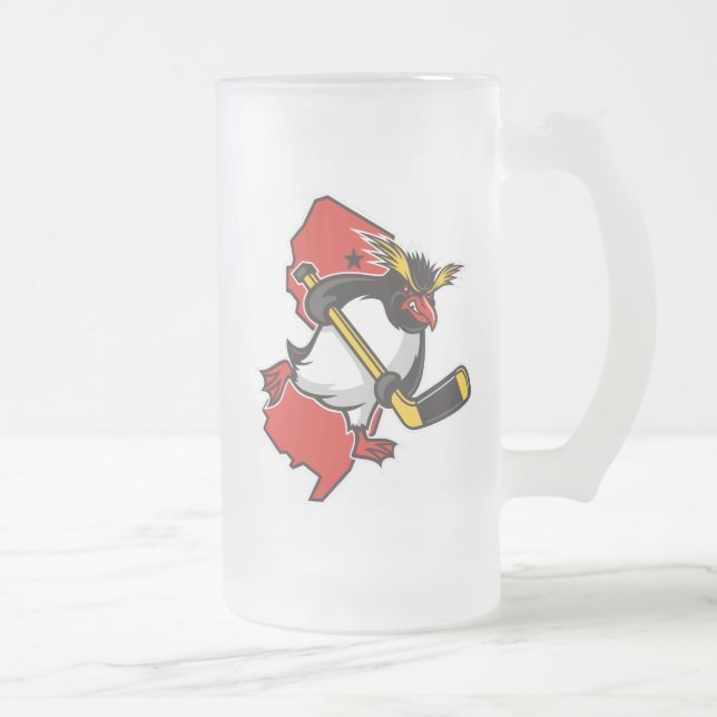 Pingüinos 16oz del jersey. Taza helada (Derecha)