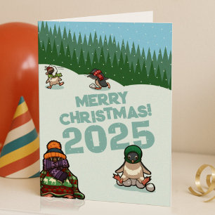 Pingüinos Adorables Añaden Feliz Navidad El Año! I