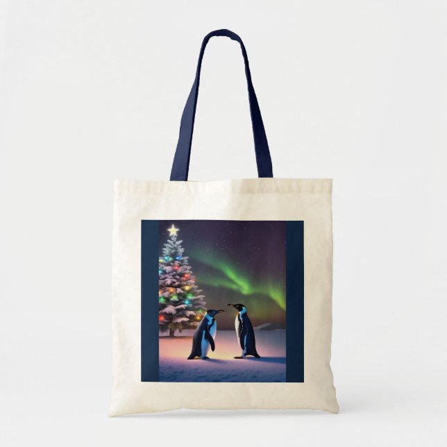 Pingüinos 🎄 Bolsa Tote (Frente)