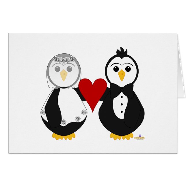 Pingüinos Casados Con Un Corazón (Anverso (Horizontal))