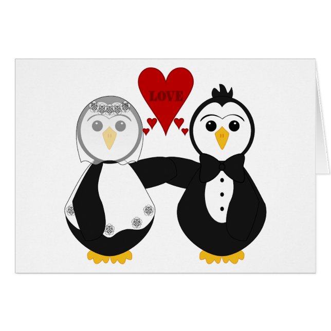 Pingüinos casados piensan en el amor (Anverso (Horizontal))
