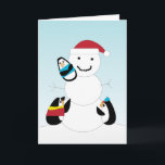 Pingüinos construyen tarjeta de Navidades de nieve<br><div class="desc">¡Tres adorables amigos pingüinos construyen un muñeco de nieve en un día invernal! ¡Esta tarjeta es perfecta para las vacaciones o cualquier otra ocasión!</div>