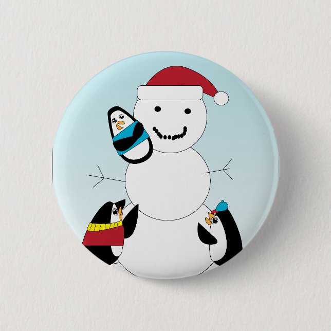 Pingüinos construyendo un botón de nieve (Anverso)