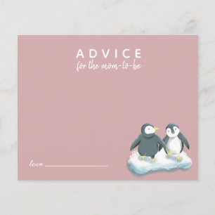 Pingüinos Cute Consejos Rosa para la tarjeta de ma