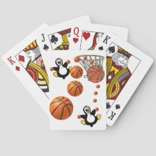 Pingüinos de baloncesto de cartas en juego
