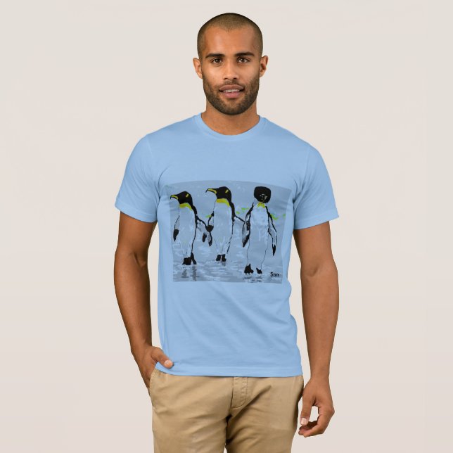 Pingüinos de camiseta básicos para hombres (Anverso completo)
