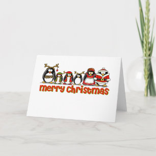 Pingüinos de las Felices Navidad