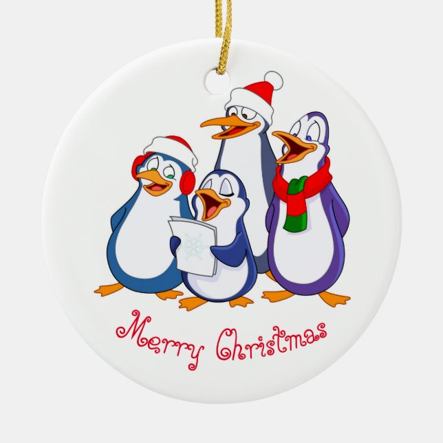 Pingüinos de Ornamento de Navidad (Frente)