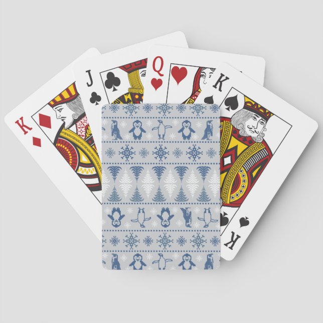 Pingüinos de píxeles jugando cartas (Reverso)