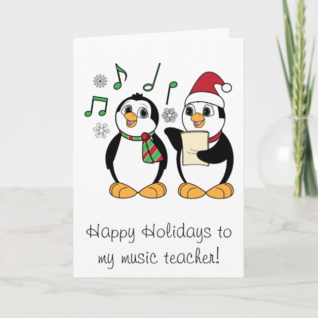 Pingüinos del navidad del profesor de música que (Anverso)