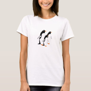 Pingüinos delanteros y camisetas traseras