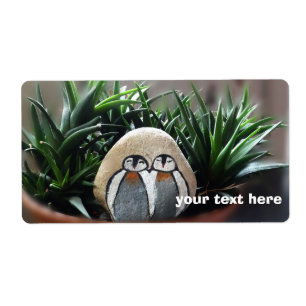 Pingüinos dibujando etiquetas de envío de fotos