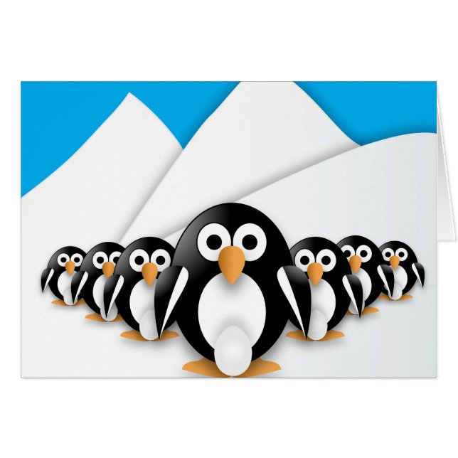 Pingüinos divertidos (Anverso (Horizontal))