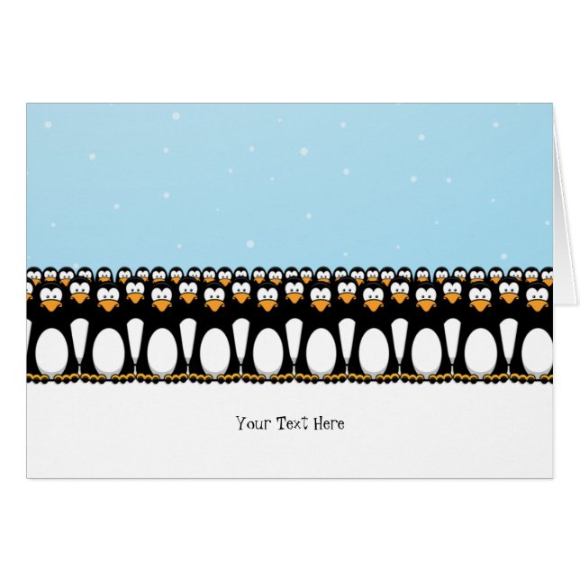 Pingüinos divertidos del dibujo animado (Anverso (Horizontal))