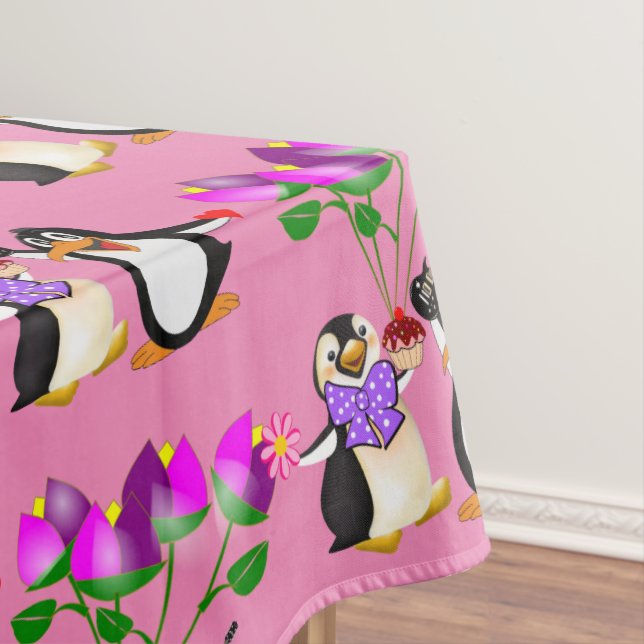 Pingüinos El día de San Valentín de manteles (In Situ)