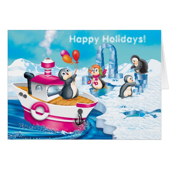 pingüinos en la Antártida (Anverso (Horizontal))