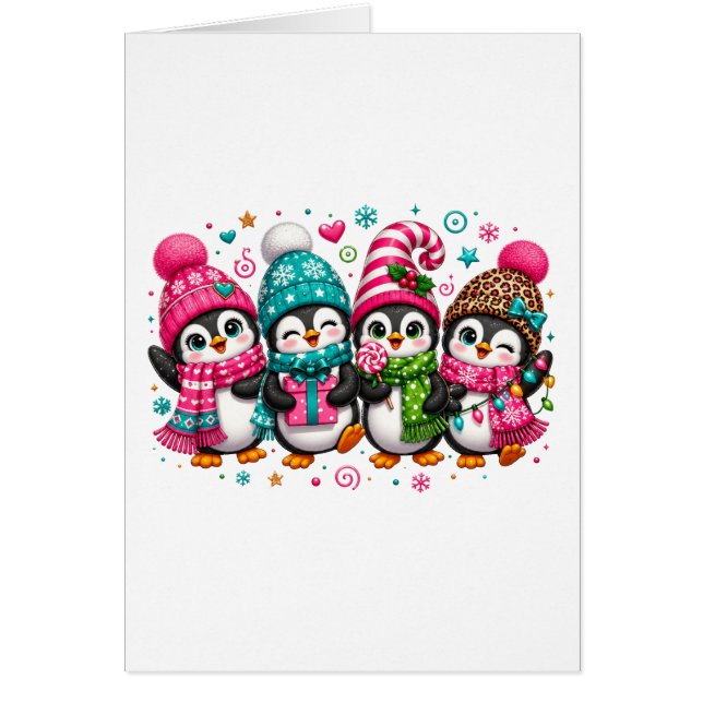 Pingüinos Navideños Adorables (Frente)