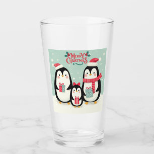 Pingüinos nevados de Feliz Navidad
