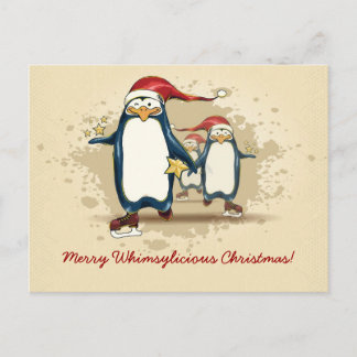 Pingüinos patinadores del navidad