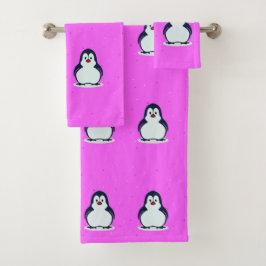 Pingüinos pequeños en rosa
