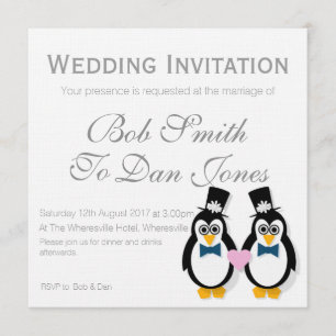 Pingüinos que casan la invitación (Mr&Mr)