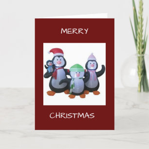 PINGÜINOS SE REÚNEN PARA DECIR TARJETA DE FELIZ NA
