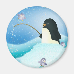 Pingüinos triples del problema - imán