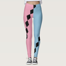 Pink and Blue Diamond Diagonal Leggings