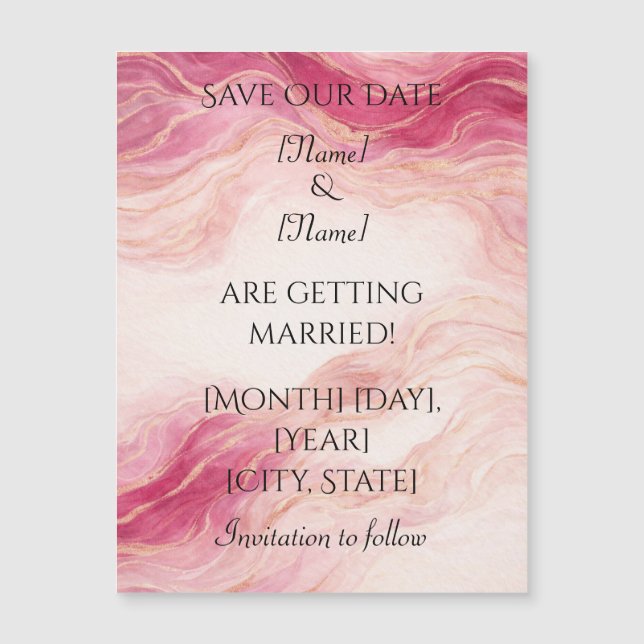 Pink and Blush Magnetic Card (Anverso)