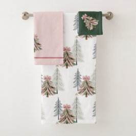 Pink and Green Brushstroke Christmas Tree