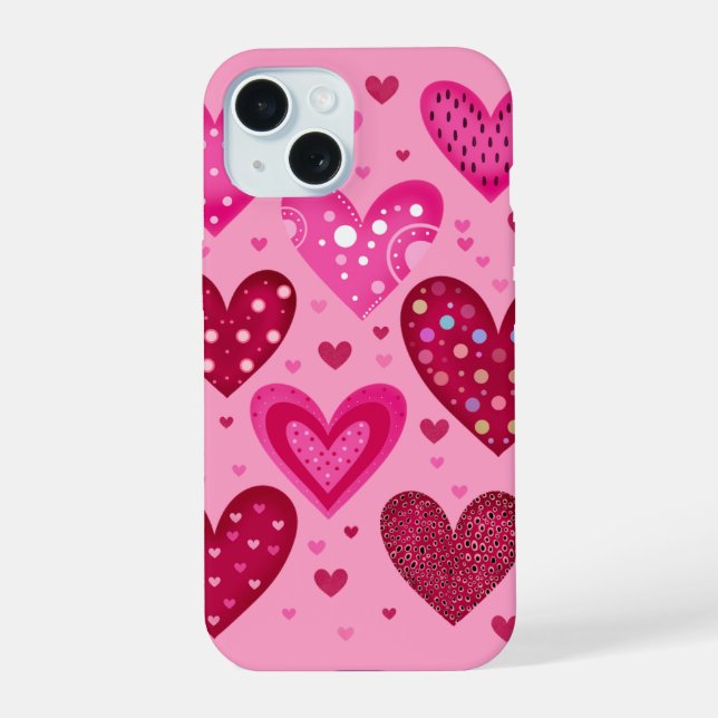 Pink and Red Patterned Hearts (Reverso )