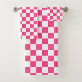 Pink and White Checkered Print